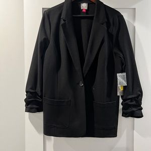 VINCE CAMUTO 3/4 Ruched Sleeve Jacket